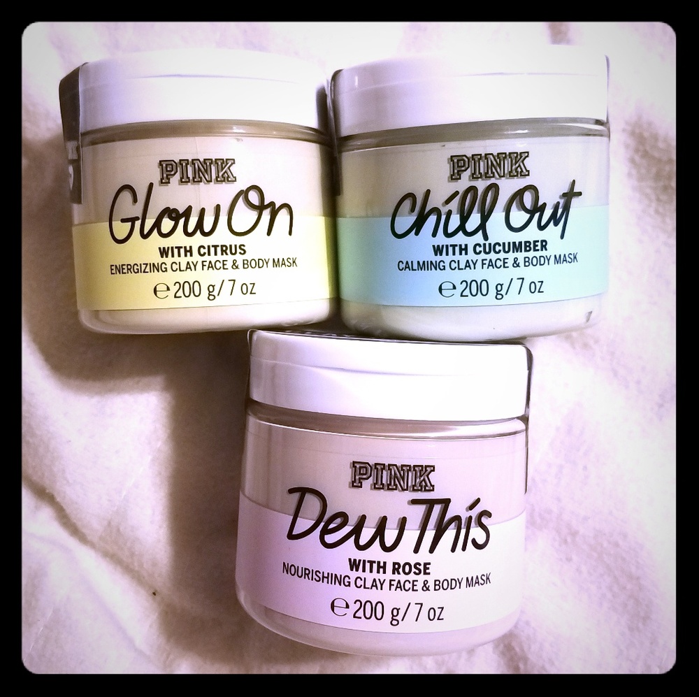 NEW VS Pink Clay Face & Body Mask Bundle